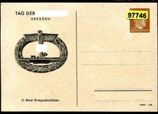 Deutsches Reich Privatganzsache PP 152 ** U-Boot Kriegsabzeichen, Dresden