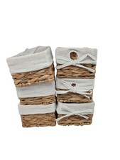 EZOWARE Geflochtene Aufbewahrungskörbe aus Wasserhyazinthe, 6 Stück