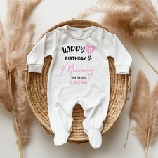 Personalisierter Happy First Birthday As My Mummy Schlafanzug, 1. Geburtstag Body