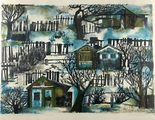 Handdruck Brigitta Heyduck Schwarzenbruck Schrebergärten in Schweinau signiert