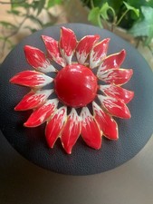 Gablonzer  Schmuck-Anhänger, Amer. Double, Emailliert, Vintage, Blume.  !259