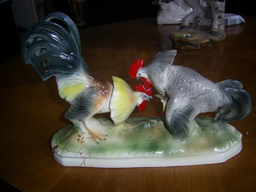 Porzellan figur hähne - porzellan, hähne"