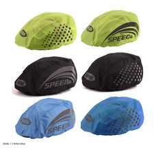 Helmüberzug Fahrradhelm Regenschutz Regenhaube Sichtbarkeit NEON Regenüberzug