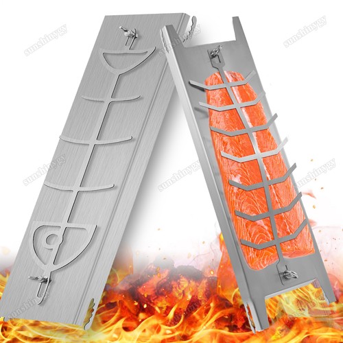 Flammlachsbrett set edelstahl - flammlachsbrett,