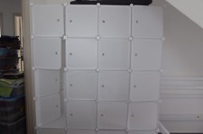 HOMIDEC Kleiderschrank, Regalsystem, 20 Würfel Schrank aus Kunststoff weiß