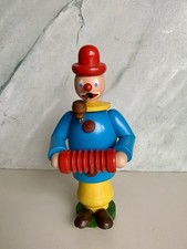 Räuchermännchen , Clown mit Ziehharmonika , Erzgebirge, Räuchermann Vero DDR