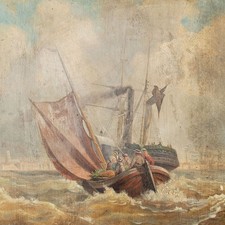 Seestück Dampfschiff Händler