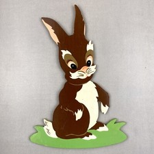 Vintage Osterhase mit rosa Nase Mertens-Kunst Deko Ostern Figur Märchen-Holzbild