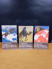 3x Landkarten mit Reisewegen