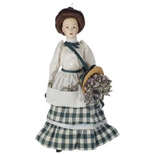 Franklin Mint Heirloom Dolls 1984 Die Lavendel Mädchen Porzellanpuppe H 39 cm