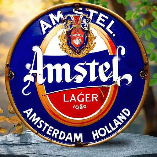 Blechschild rund amstel - rund,