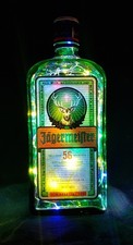 Jägermeister Flaschenlampe mit 80 LEDs Bunt Upcycling Lampe Geschenk Idee