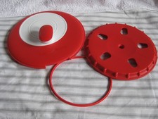 Tupperware Salatkarussell 2 Ersatzteil Kurbel Deckel rot D226 NEU 7886 7885