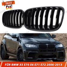 Für BMW X5 E70 X6 E71 07-13 Kühlergrill Einzelsteg Nieren Glanz Schwarz Gitter