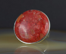 Ring Silber 925 Schaumkoralle rot 18,0 mm XL - umwerfend schön & besonders