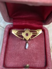 Jugendstil Brosche Gold 333 8K