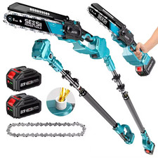 8'' 2IN1 Akku Kettensäge Teleskop Astsäge Hochentaster Astkettensäge mit 2 Akkus