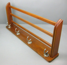 alte Wandgarderobe Garderobe Hakenleiste Metall Holz Mid Century 50er 60er Jahre