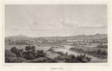 Kempten Gesamtansicht Original Stahlstich Poppel 1870