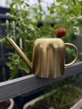 goldene dekorative Metall-Gießkanne mit Schaumfüßchen ca. 1,2 Liter