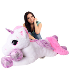 XXL Einhorn Kuscheltier Plüscheinhorn Plüschtier Unicorn Stofftier 130cm Weiß