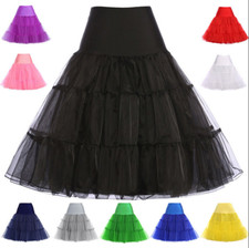 Damen 50s Petticoat Rockabilly Röcke Dirndl Rock Vintage Tüllrock Unterrock Röck