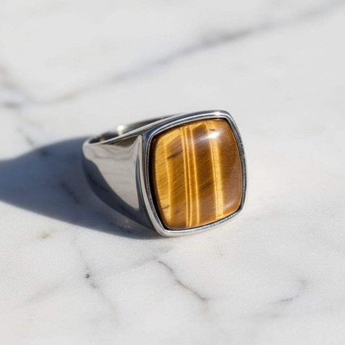 Tigerauge ring edelstein - tigerauge,