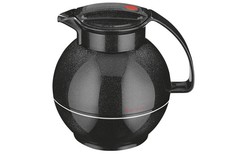 ROTPUNKT Isolierkanne 1L Thermoskanne schwarz Glaseinsatz Kunststoff