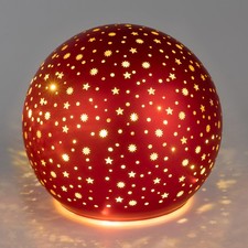 Deko-Kugel drehend Sterne rot 15cm LED-Licht Glas formano 814890 Weihnachtskugel