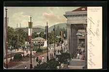 Baden-Baden, Partie im Kurgarten, Ansichtskarte 1904 