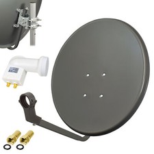 LogiSat Sat Anlage 50cm Spiegel Schüssel Twin LNB HD UHD d Antenne 2 Teilnehmer 