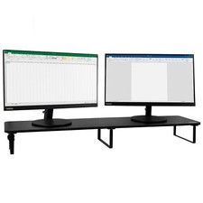Doppelte Monitorerhöhung Ständer - 2 Computerbildschirme Schreibtisch Organizer Doppelarbeitsbereich