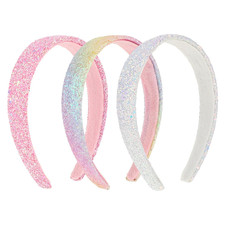 3 Stück Glitzer Stirnbänder