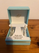 Jenni Park Kristall-Creolen, Silberplatte, Swarovski Steine, Originalbox