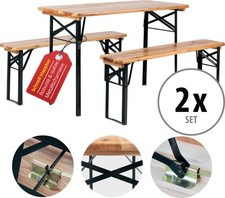 2x Set Bierzeltgarnitur Festzeltgarnitur Biertischgarnitur Bierbank Kurz Balkon