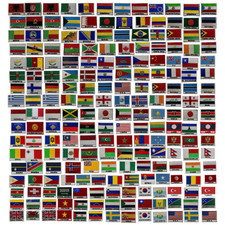 Bestickte länderflagge mit - bestickte,