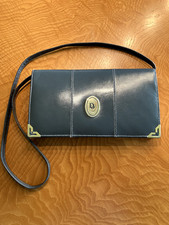Dior Handtasche/ Clutch , vintage, Leder, grau mit golden farbenen Label / Ecken