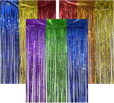 3er Set Metallic Folienvorhang