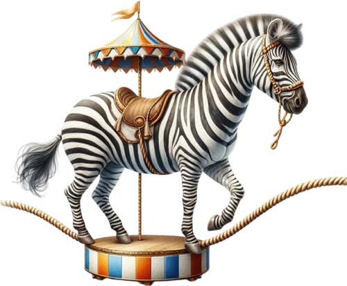 Aquarell zirkus zebra wandbild - zebra,