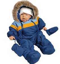 Ergee Baby Schneeanzug mit Fäustlinge, Wagenanzug, Winter-Strampler Gr. 50/56