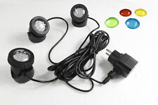 Teichbeleuchtung 3er Set LED Springbrunnenbeleuchtung Gartenstrahler LED RGB