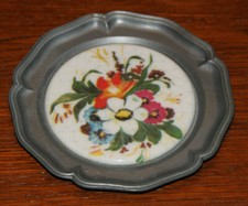 Zinnteller - Emaille Einsatz -