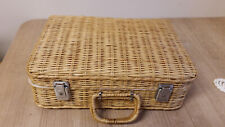 Flechtkorb Flechtkoffer Dekokorb Picknickkorb Kinderkoffer 2 Schlüssel Futter