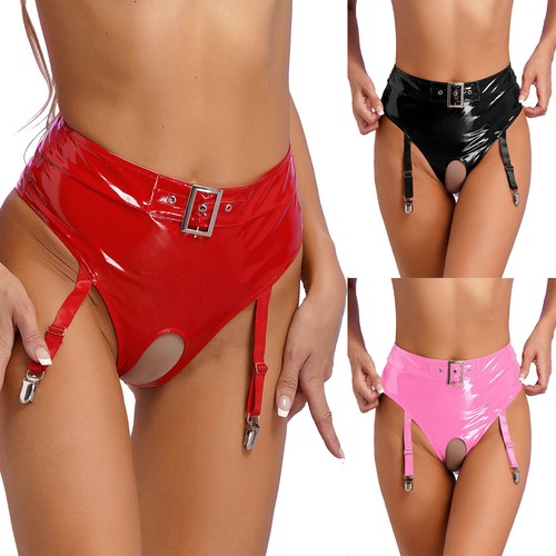 Damen wetlook slips - damen, offene