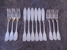 Christofle Modell VERSAILLES Fischbesteck 6 Personen 12 Teile versilbert TOP !!