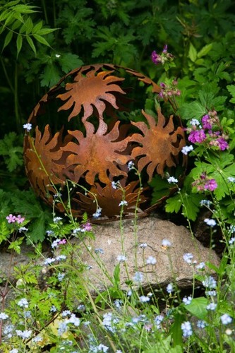 Dekokugel rost 30cm - rost, sonne