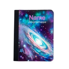 Zeugnismappe Galaxie personalisiert mit Name Urkundenmappe Dokumente A4+