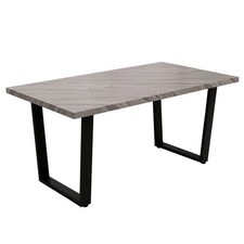 B-Ware Esszimmertisch MCW-O61, Industrial MDF Metall 160x90cm, Marmor-Optik grau