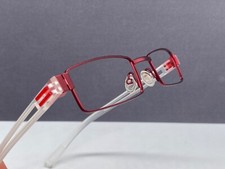 Dilem Brille Damen rot weiß eckig Wechselbügel Vollrand  EA006 NP:235€ France