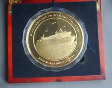 Medaille Gold 24 Kt.Ex.500-2 Gr. feingold 98mm Marine Schiff HC Holding PP-Stg
